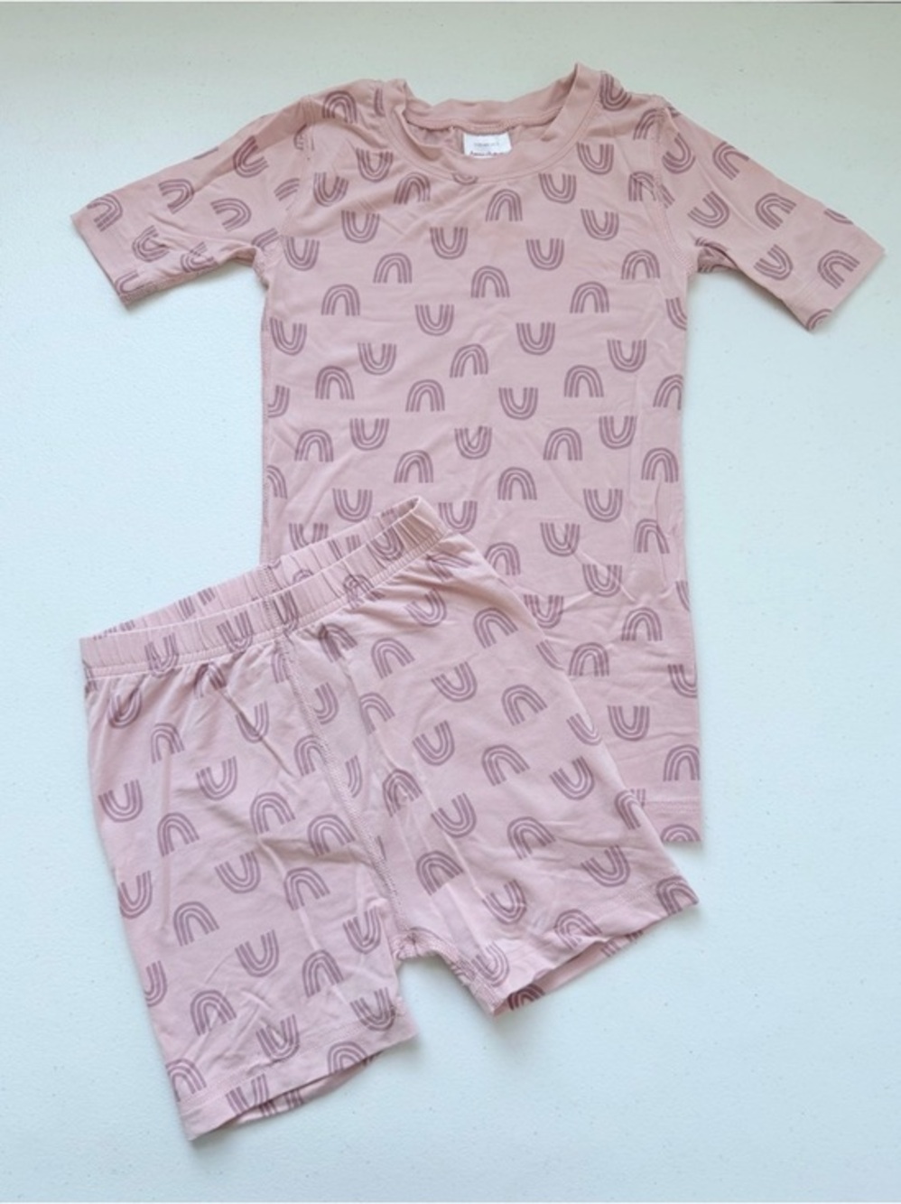 Hanna Andersson HannaSoft Blush Pink Rainbow PJs Short Johns 110cm (5) - Picture 2 of 5